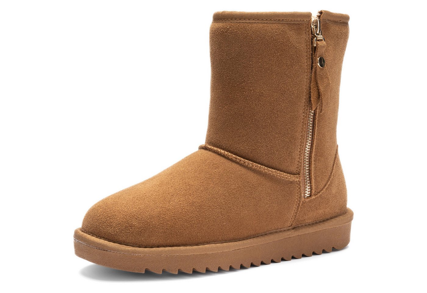 Ara ALASKA Zip Winterboots Schlupfboots, Plateauboots mit Lammfellfutter