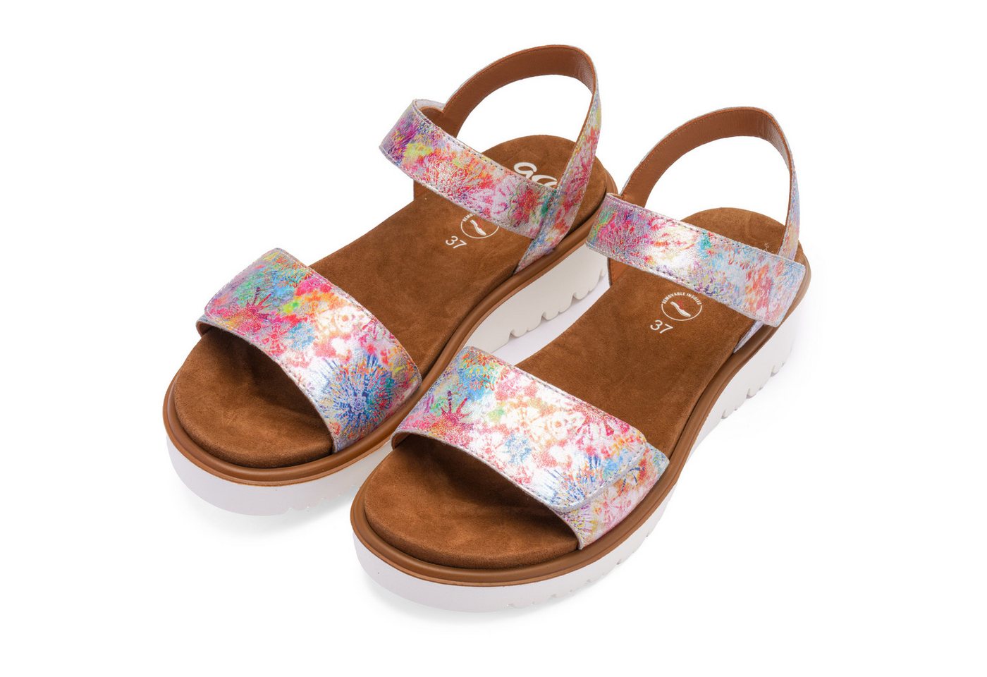 Ara BILBAO Keilsandalette, Sommerschuh, Sandale, Keilabsatz, Klett, Weite G (weit) (bunt)