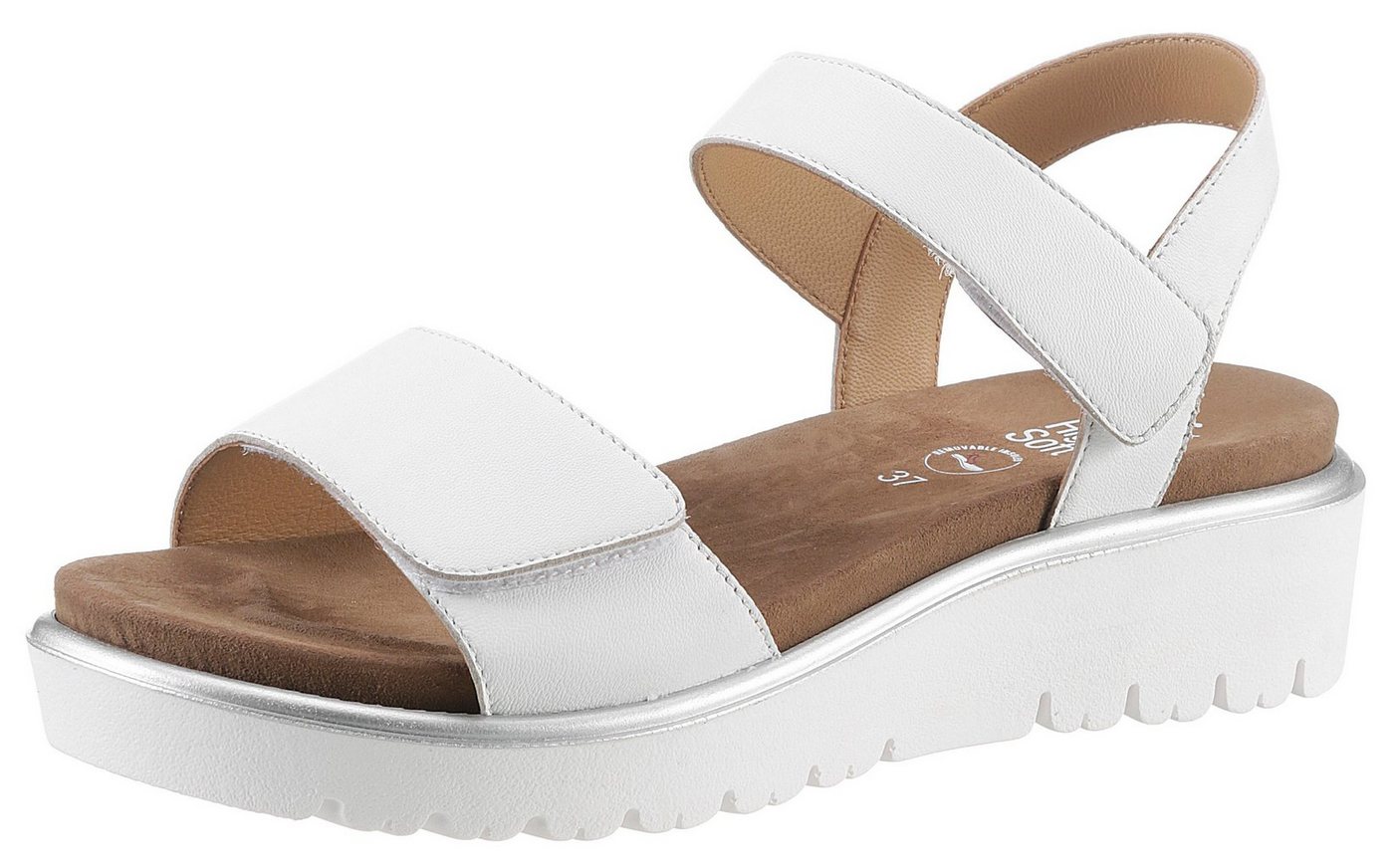 Ara BILBAO Keilsandalette, Sommerschuh, Sandale, Keilabsatz, Klett, Weite G (weit) (weiß)