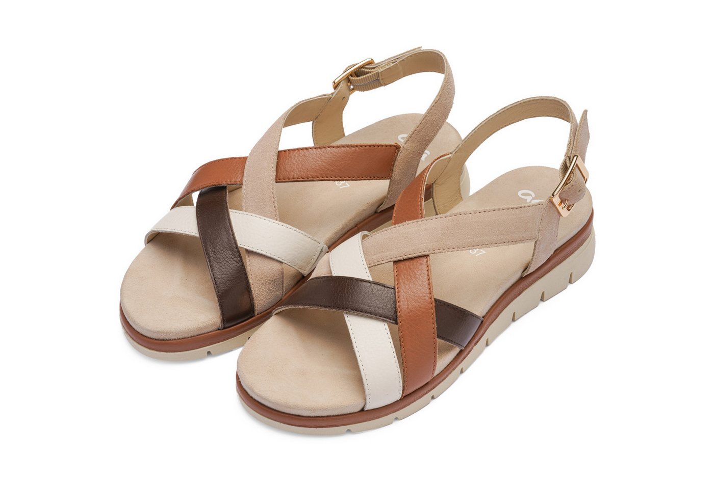 Ara CAMBRIDGE-S Riemchensandale Keilabsatz, Komfortschuh mit Klettverschuss, G-Weite (weit)