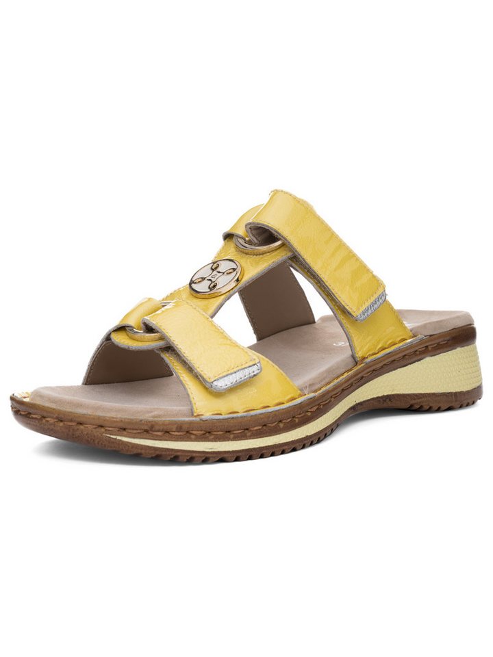 Ara Damen Pantolette Hawaii Pantoffel (gelb/silber)