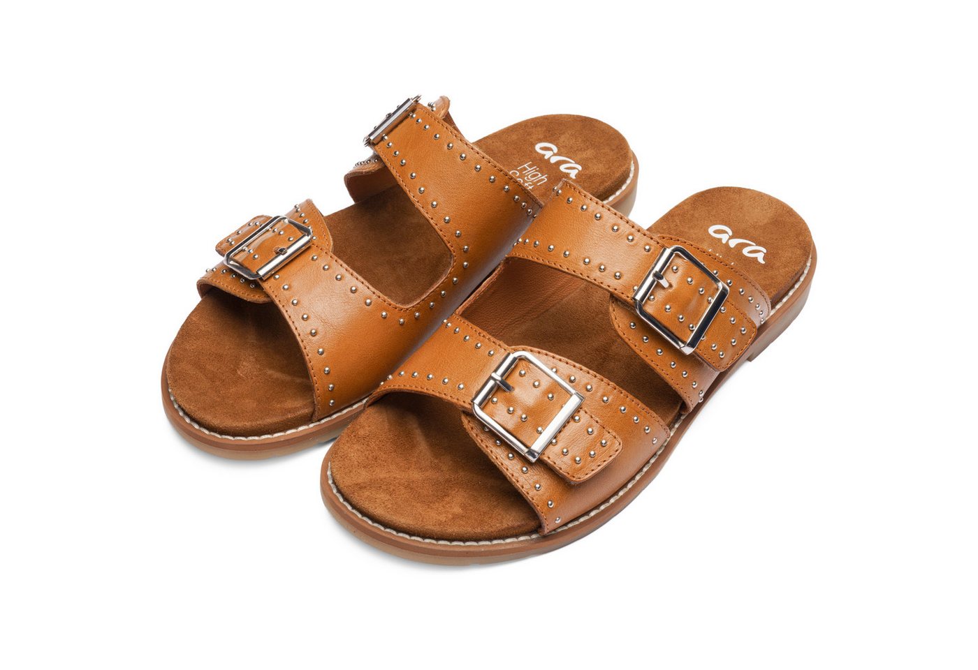 Ara ELBA Pantolette Blockabsatz, Schlupfschuh mit kleinen Nieten verziert, G-Weite (weit)