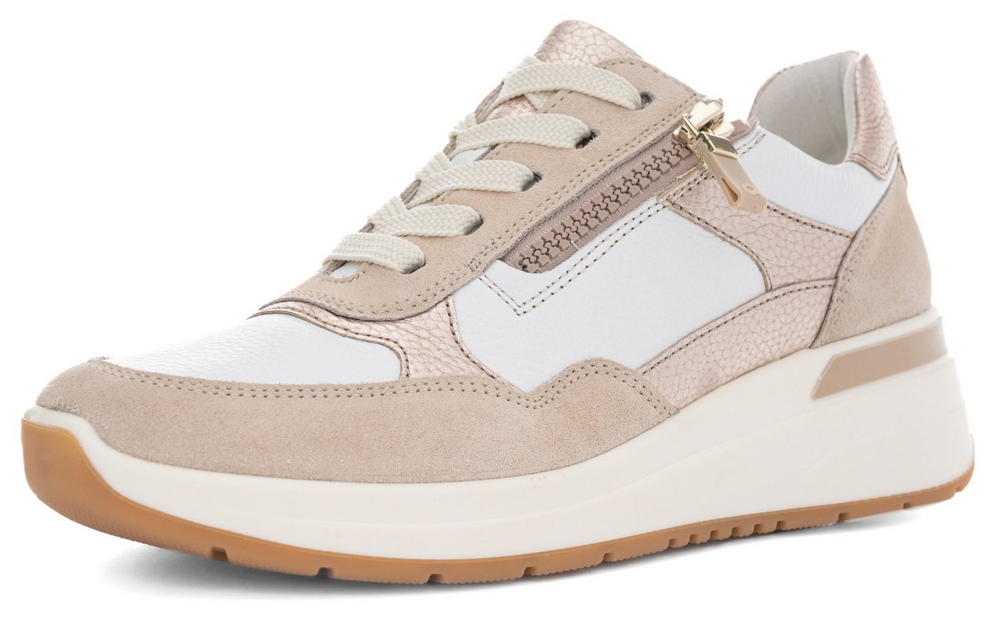Ara GARDA Keilsneaker, Plateausneaker, Keilsneaker mit Wechselfußbett in H-Weite (beige/weiß)
