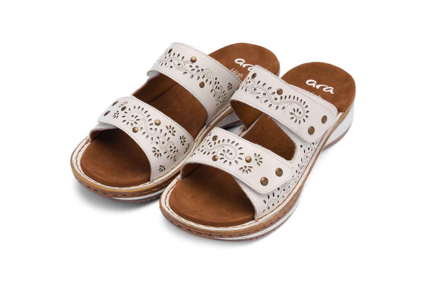 Ara HAWAII Pantolette Keilabsatz, Schlupfschuh, Sommerschuh, in G-Weite (weit) (weiß)