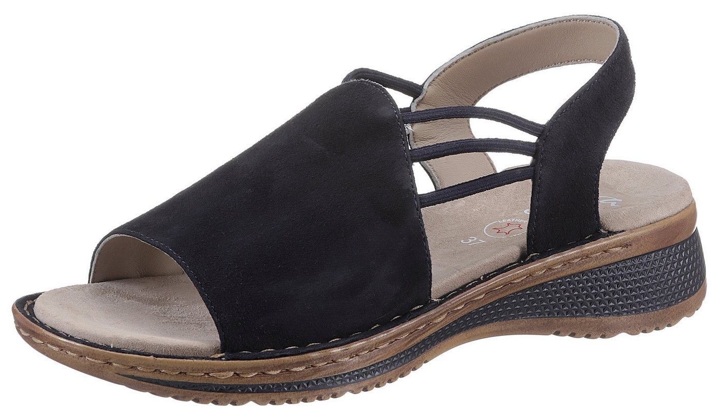 Ara HAWAII Riemchensandale, Sommerschuh, Sandalette, Keilabsatz, mit Stretch-Bänder, G-Weite (blau)
