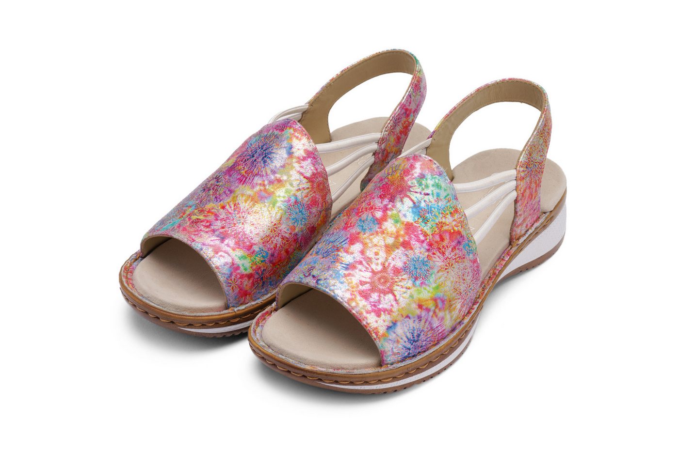 Ara HAWAII Riemchensandale, Sommerschuh, Sandalette, Keilabsatz, mit Stretch-Bänder, G-Weite (bunt)