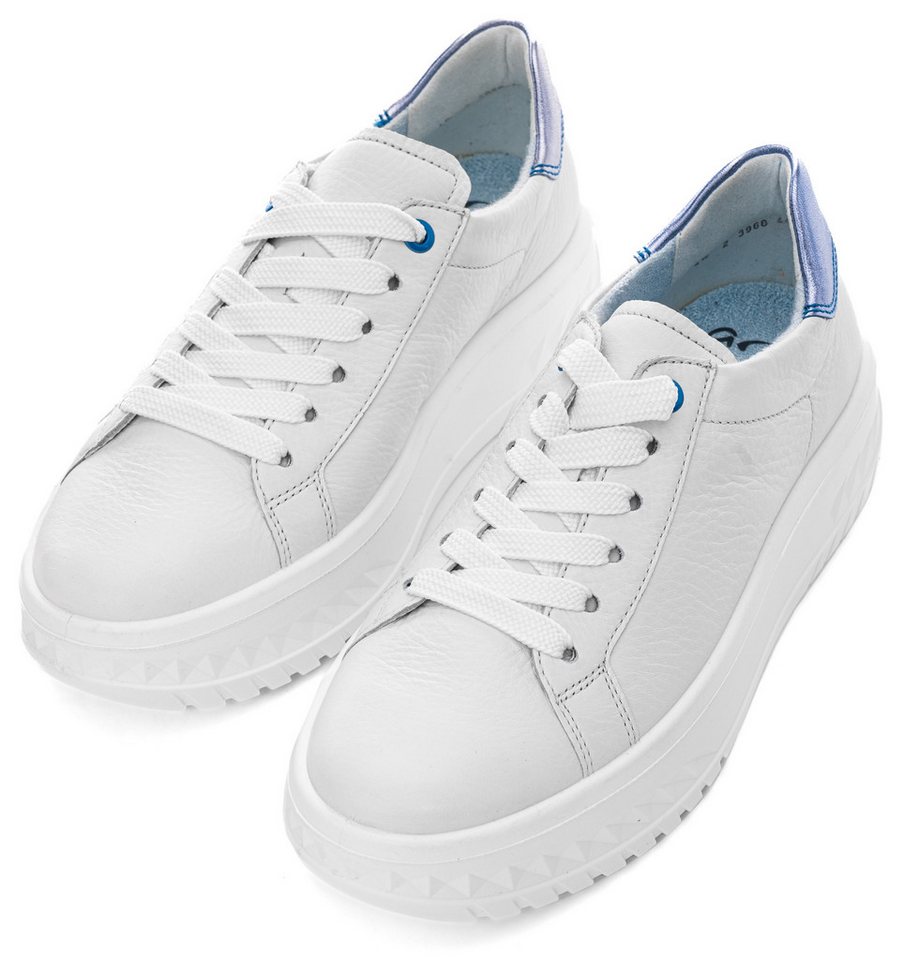 Ara MONACO Plateausneaker, Plateausneaker, Schnürschuh im Metallic Look, H-Weite (blau/weiß)