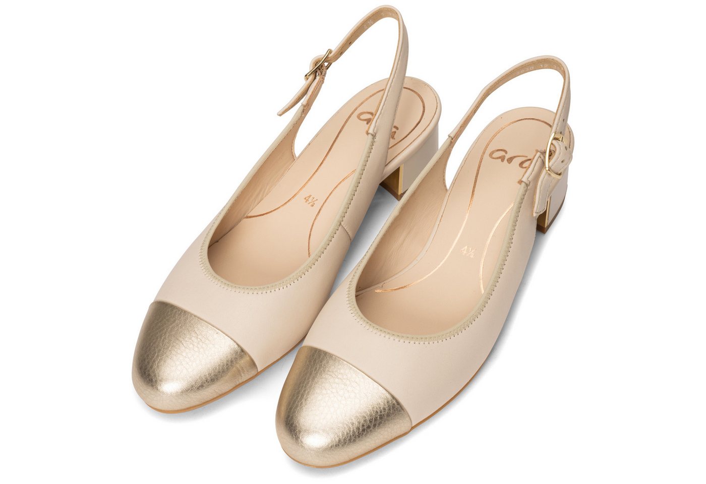 Ara NIZZA Slingpumps, Blockabsatz, Festtagsschuh, Abendschuh, Kontrastbesatz, Weite H