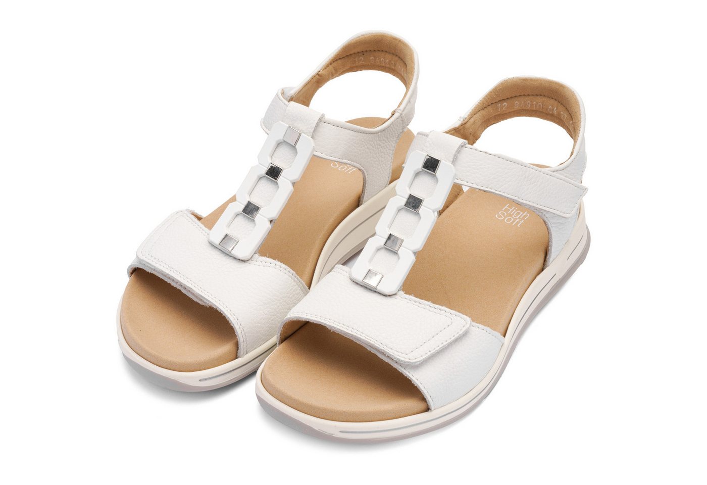 Ara OSAKA-S Keilsandalette Keilabsatz, Riemchensandale mit High Soft-Funktion, H-Weite (weiß)