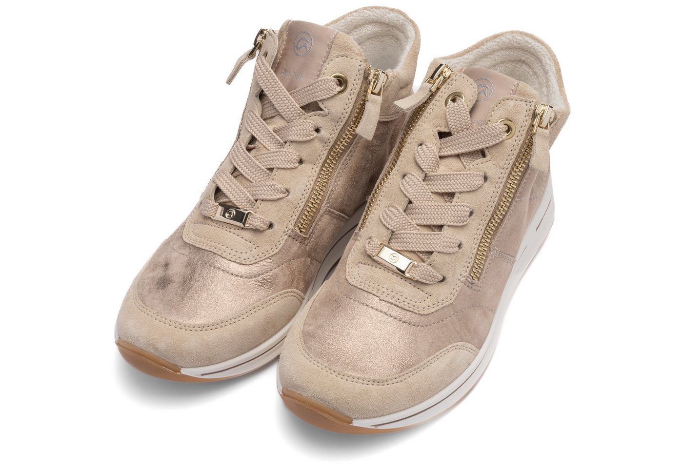 Ara OSAKA Schnürboots, High Top-Sneaker, Schnürschuh, Freitzeitschuh in Komfortweite G (beige)