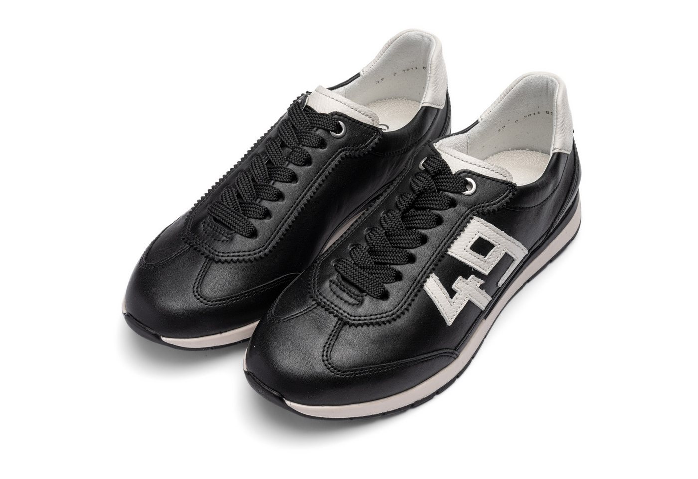 Ara PORTOFINO Sneaker Freizeitschuh, Halbschuh, Schnürschuh in Bequemweite G 1/2 (weit) (schwarz/beige)