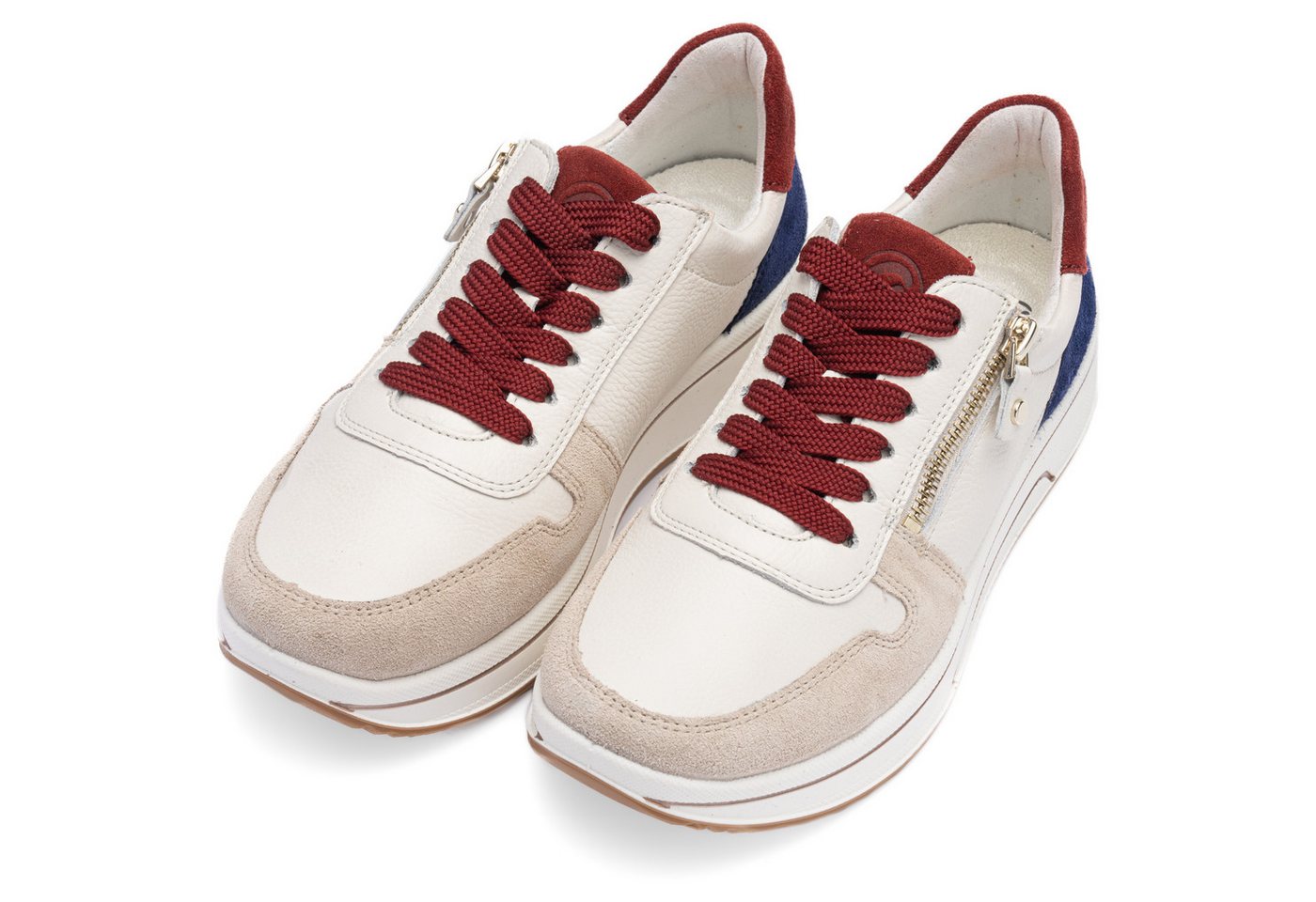 Ara SAPPORO 3.0 Plateausneaker Freizeitschuh, Halbschuh, Schnürer mit High Soft-Ausstattung, H-Weite (weiß)