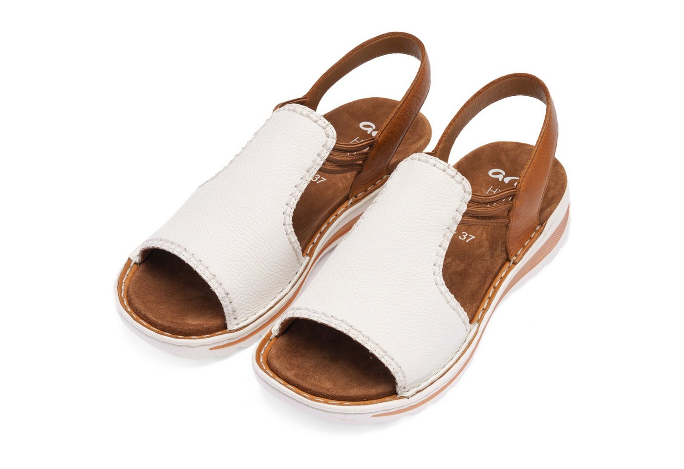Ara TAMPA Keilsandalette Keilsandalette, Bequemschuh in Schuhweite G (weit) (weiß/braun)