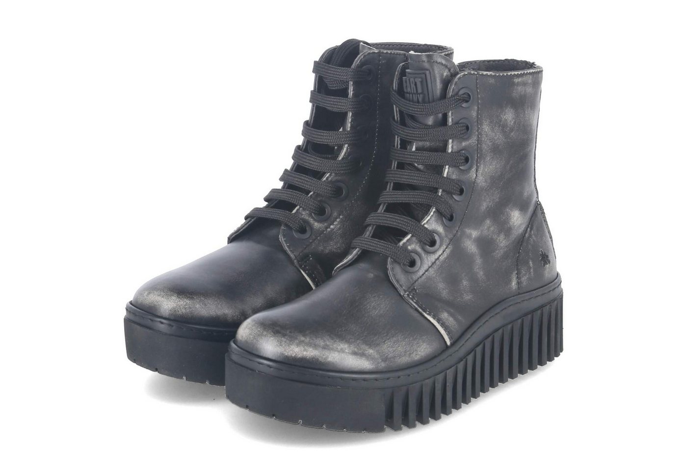 ART 1517 Asport Off-White Damen Glattleder grau Schnürstiefel