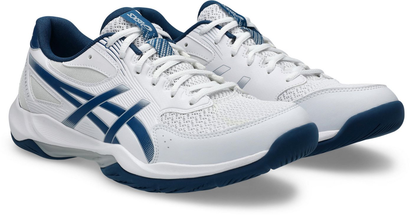 ASICS GEL-ROCKET 12 Hallenschuh besonders geeignet für Handball und Volleyball (weiß/blau)