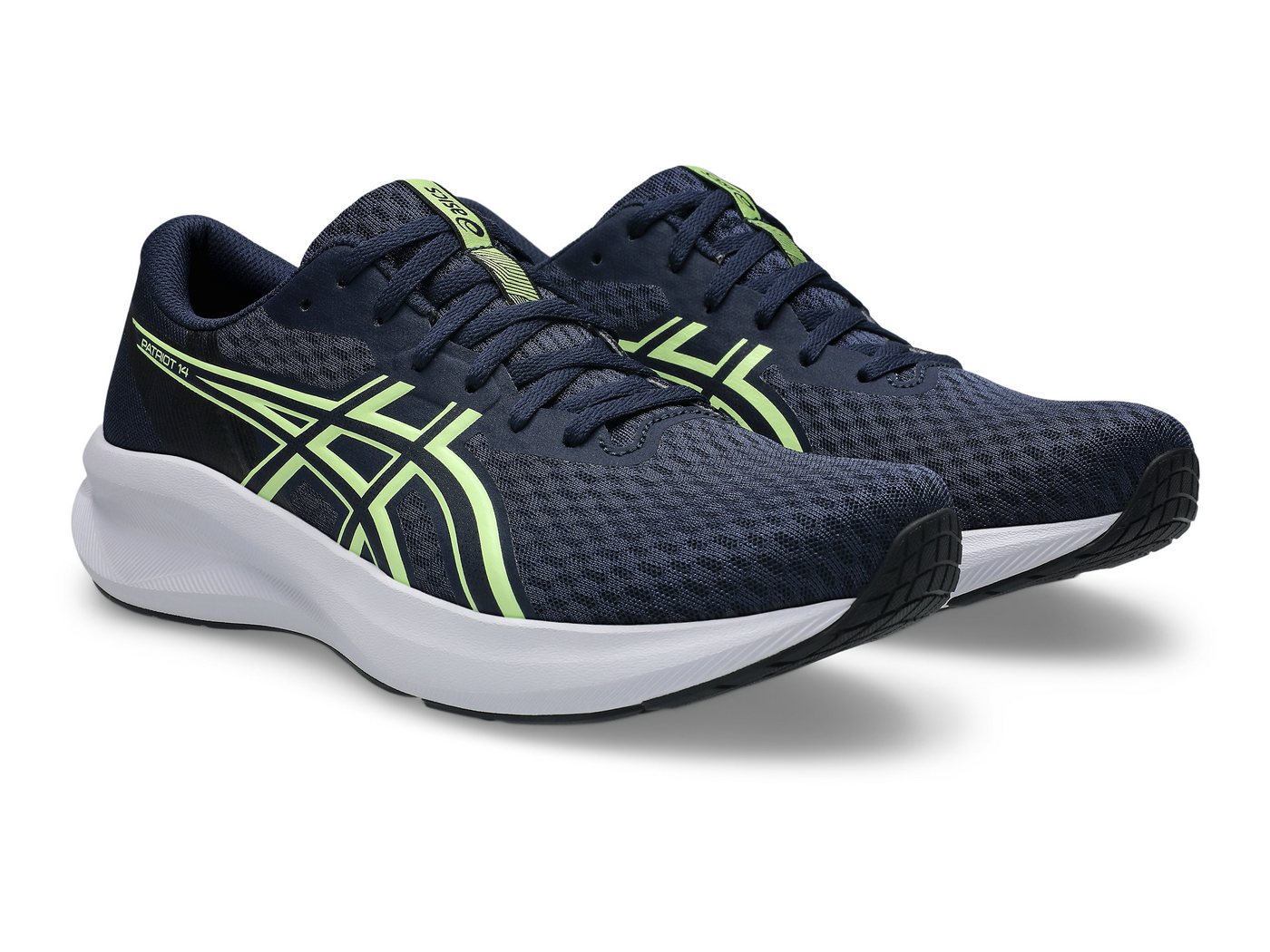 ASICS PATRIOT 14 Laufschuh atmungsaktives Mesh-Obermaterial, Energiegeladene Mittelsohle (blau)