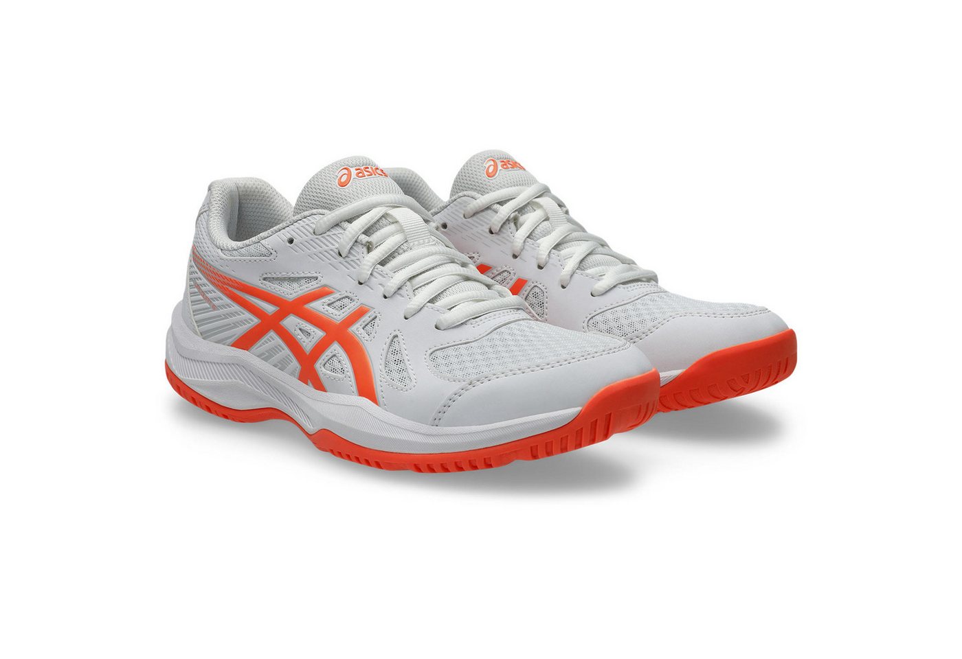 ASICS UPCOURT 6 Hallenschuh besonders geeignet für Handball und Volleyball (weiß/orange)