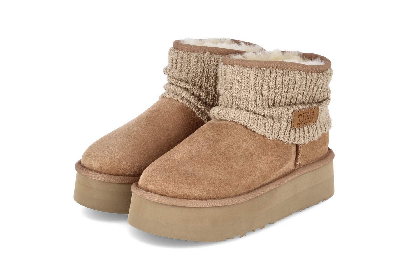 Australia Luxe Collective Australia Luxe FAMPS205N-CH Damen Leder & Textil braun Chelseaboots