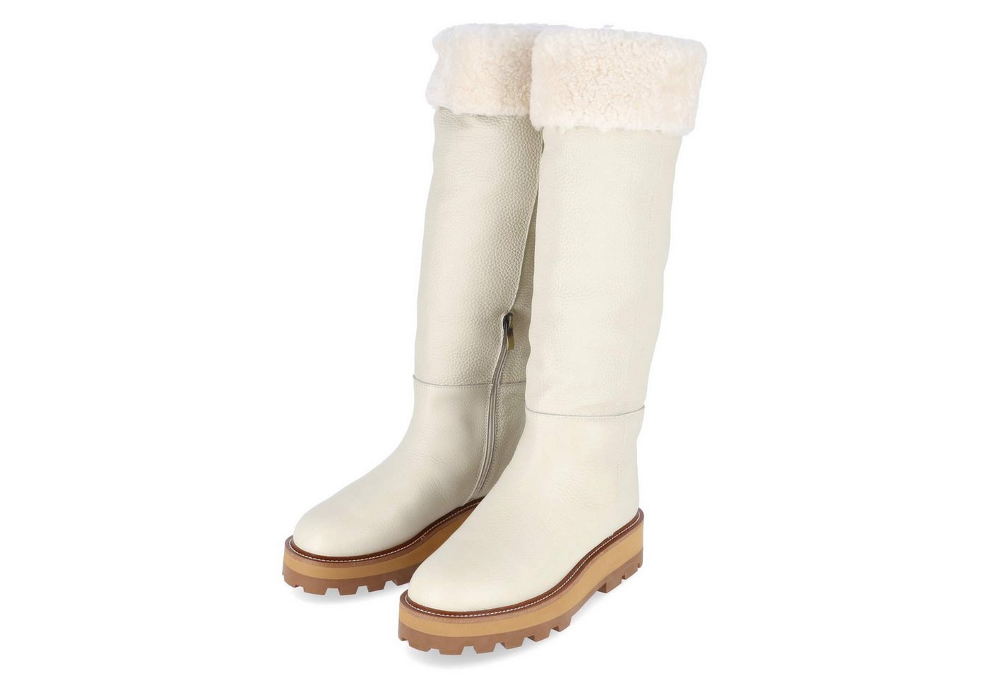 Australia Luxe Collective Australia Luxe TIT402BL-CR Damen Glattleder beige Stiefel