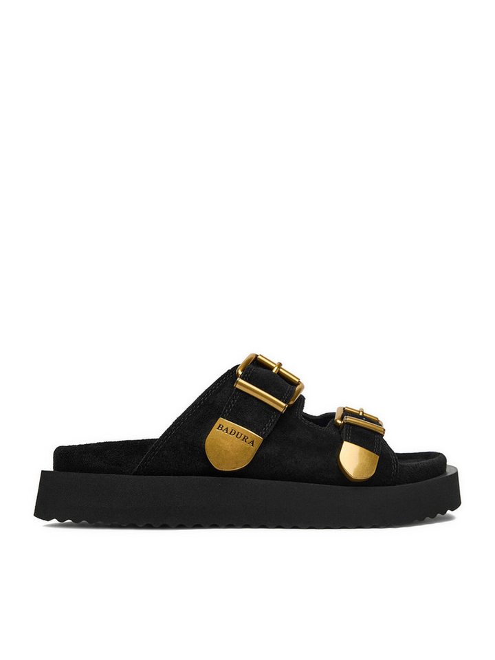 Badura Damen-Flip-Flops Schwarz Badura-CYCLAMEN-80033-25 Schwarz Farbl Badepantolette