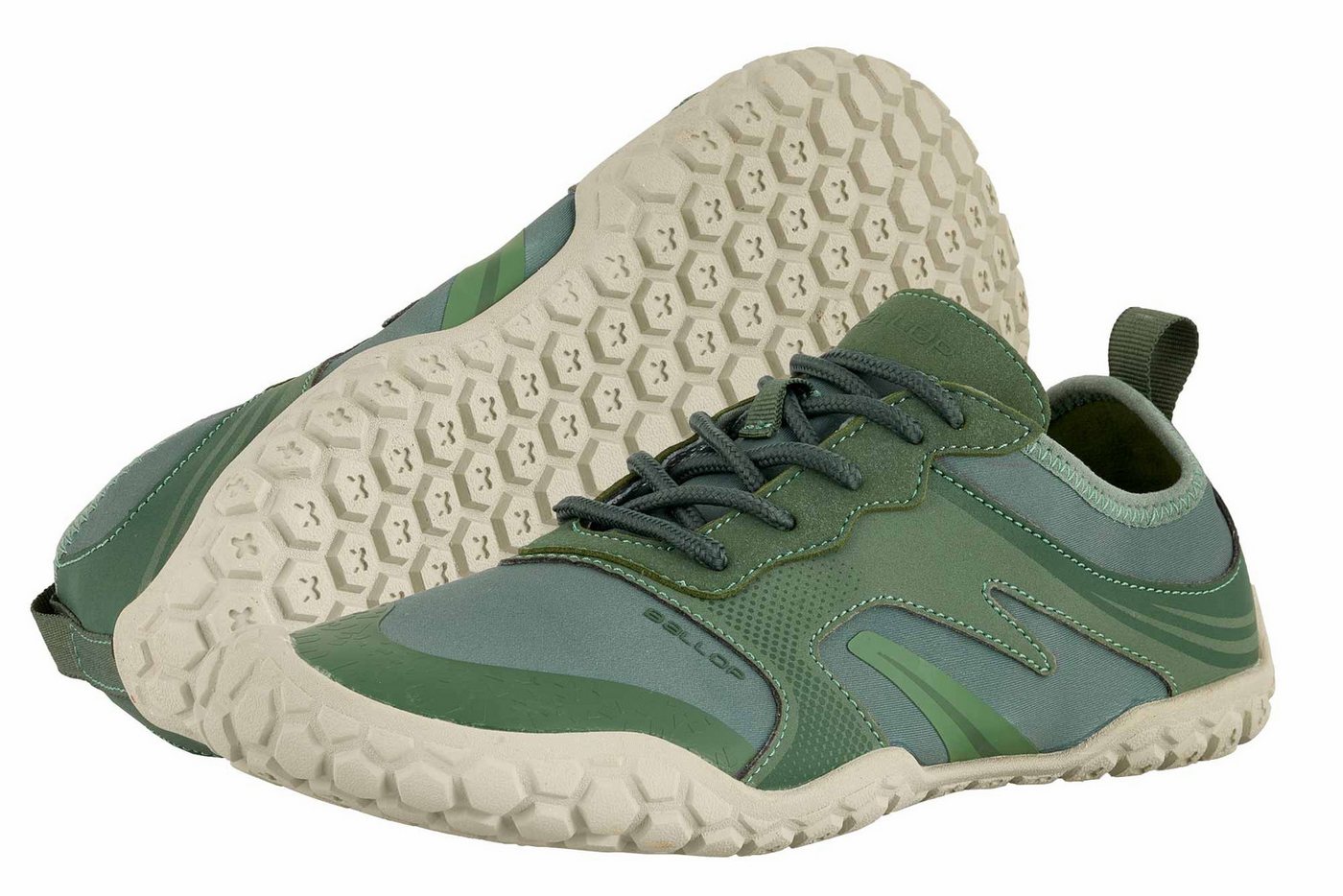 Ballop Sneaker Serengeti (breite Zehenbox) grün Barfußschuh