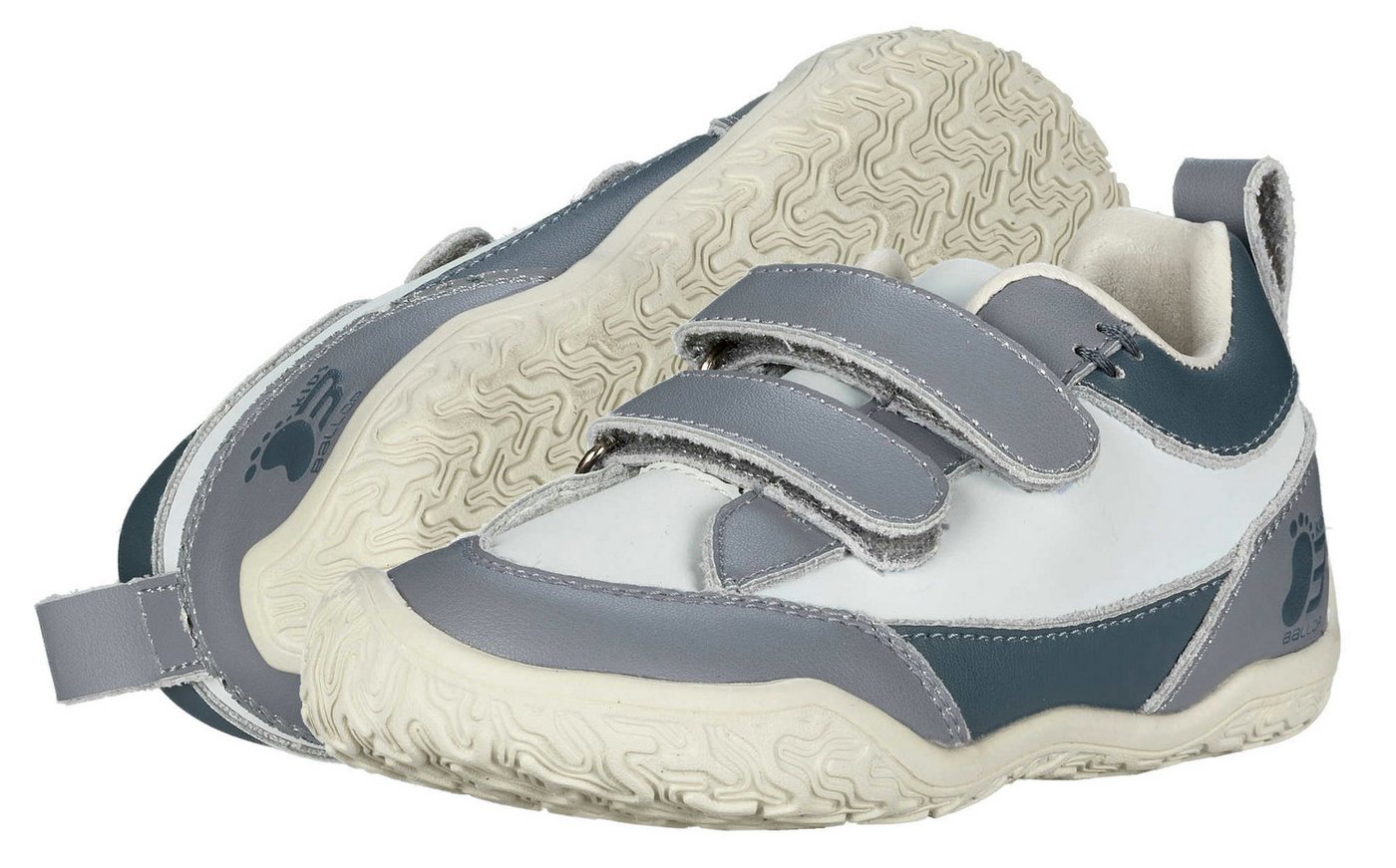Ballop Sneaker Tenui (flexible Sohle, Klettverschluss) grau Kinder Barfußschuh