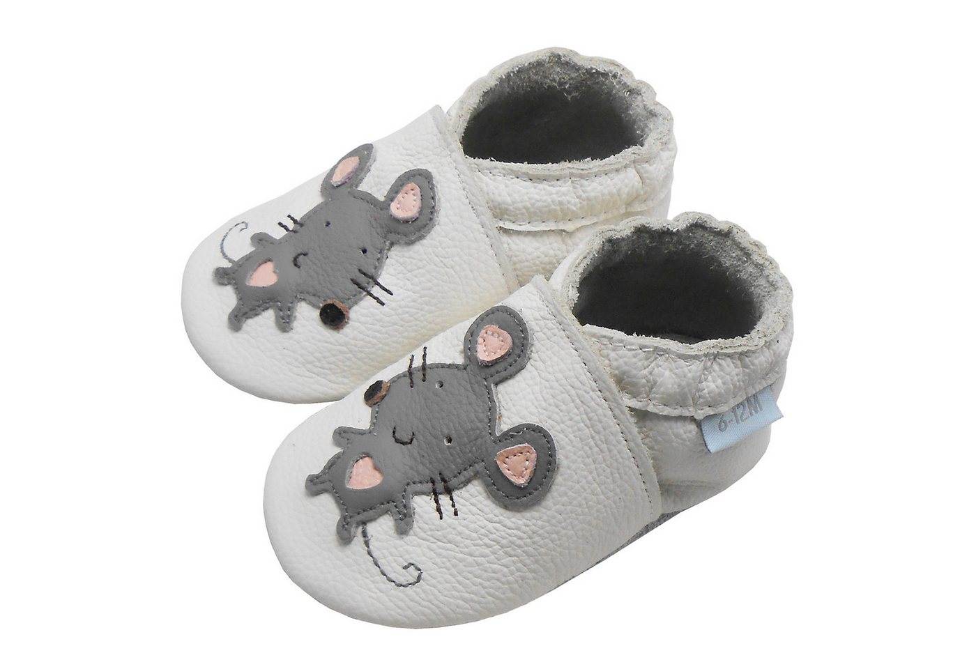 Basrakids Baby Leder Lauflernschuhe rutschfest Hausschuhe Krabbelschuh (100 % echtem Leder) Handgenäht, weiche, leichte, flexible, rutschfest