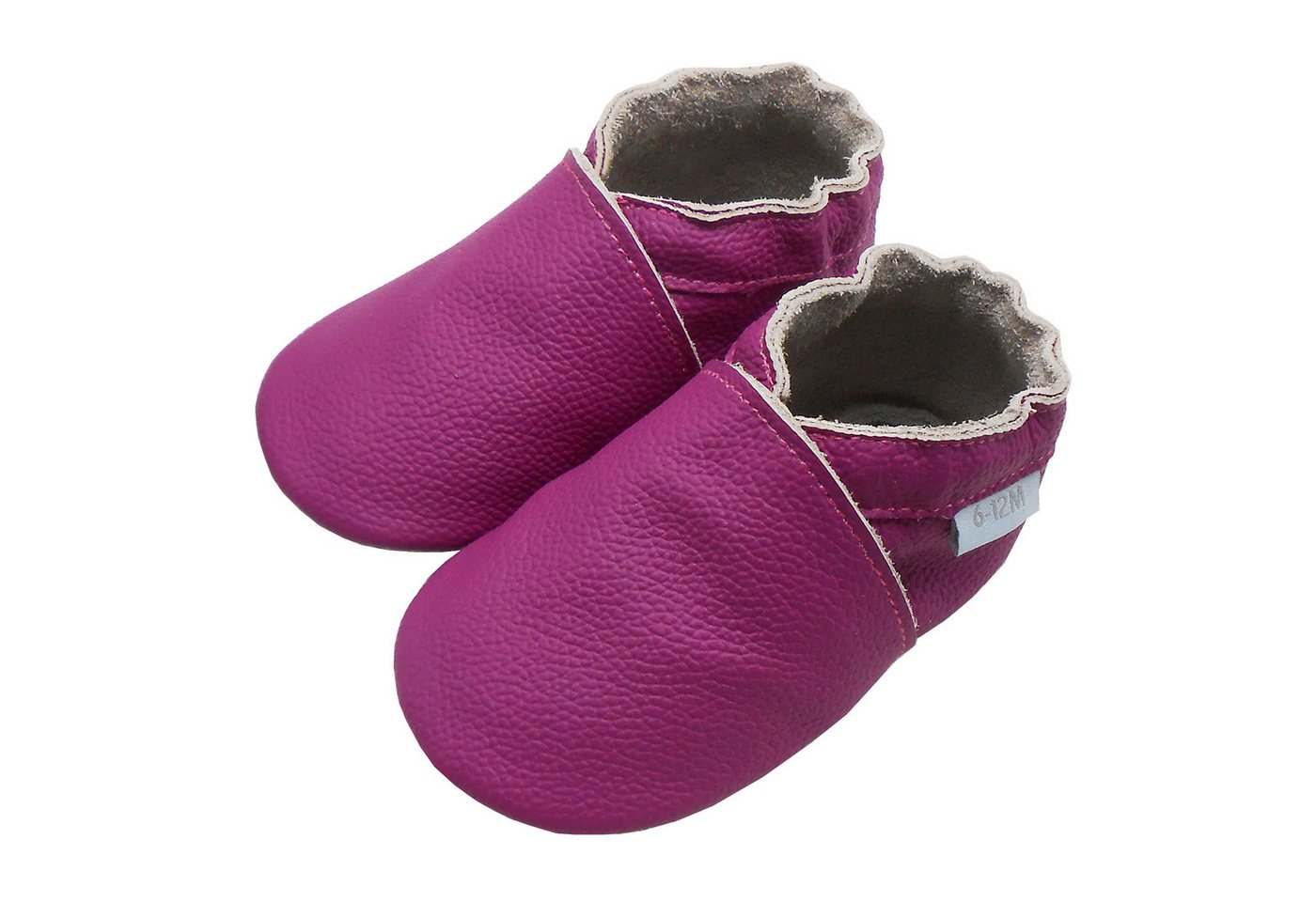 Basrakids Einfarbig Krabbelschuhe Lauflernschuhe Hausschuh Lederpuschen Hausschuh Rutschfest