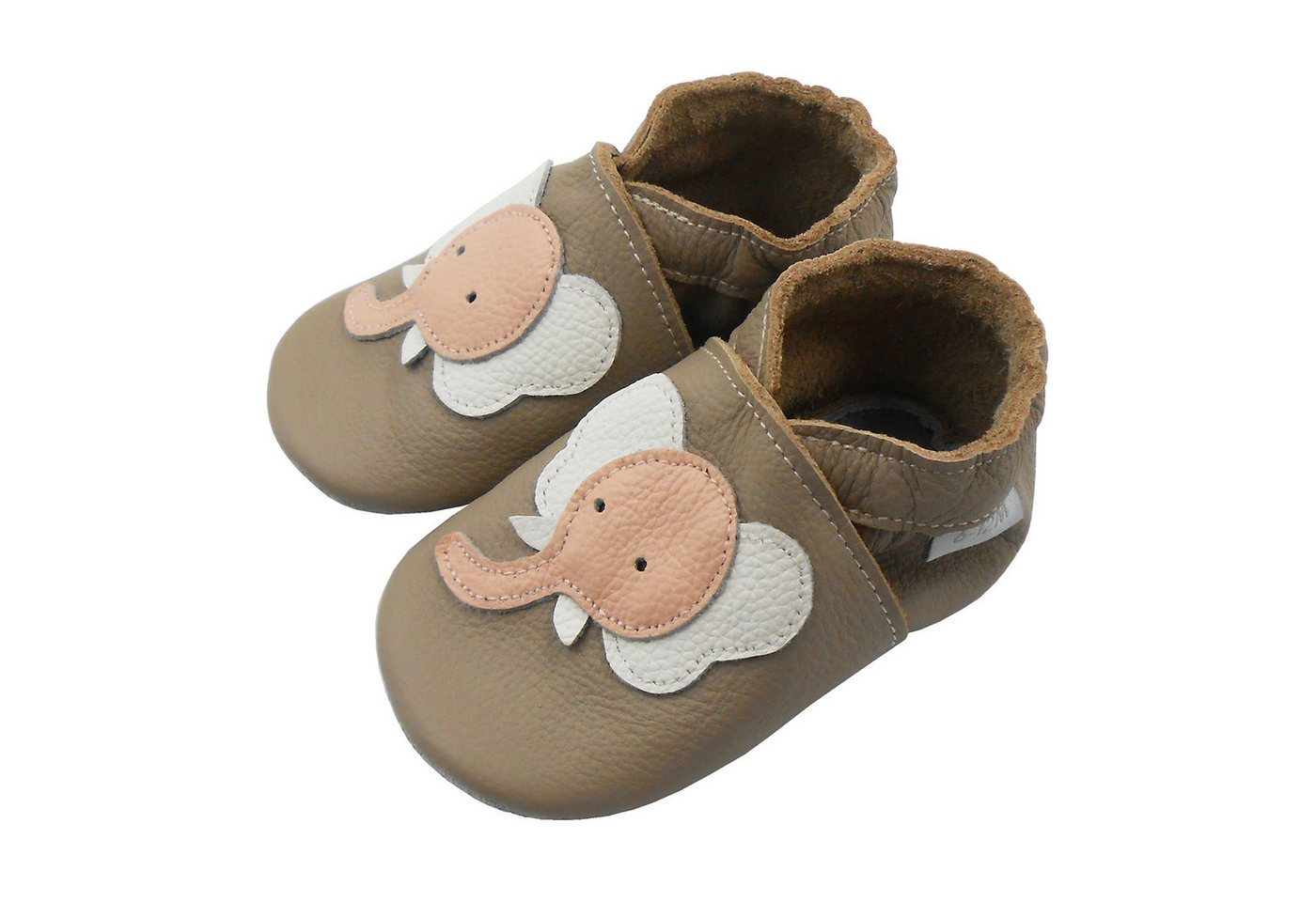 Basrakids Weiche Leder Krabbelschuh Hausschuhe Lederpuschen helle Lauflernschuh Handgenäht, weiche, leichte, flexible, rutschfest