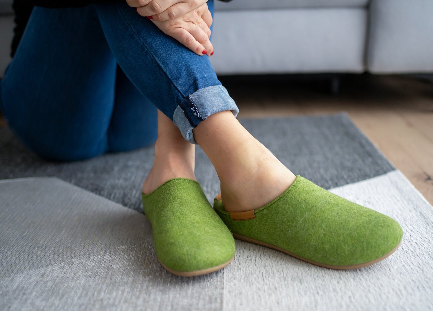 Beck Damen Filz-Clogs Ellen mit hohem Schurwollanteil Hausschuh mit herausnehmbarer Innensohle und rutschfester Laufsohle