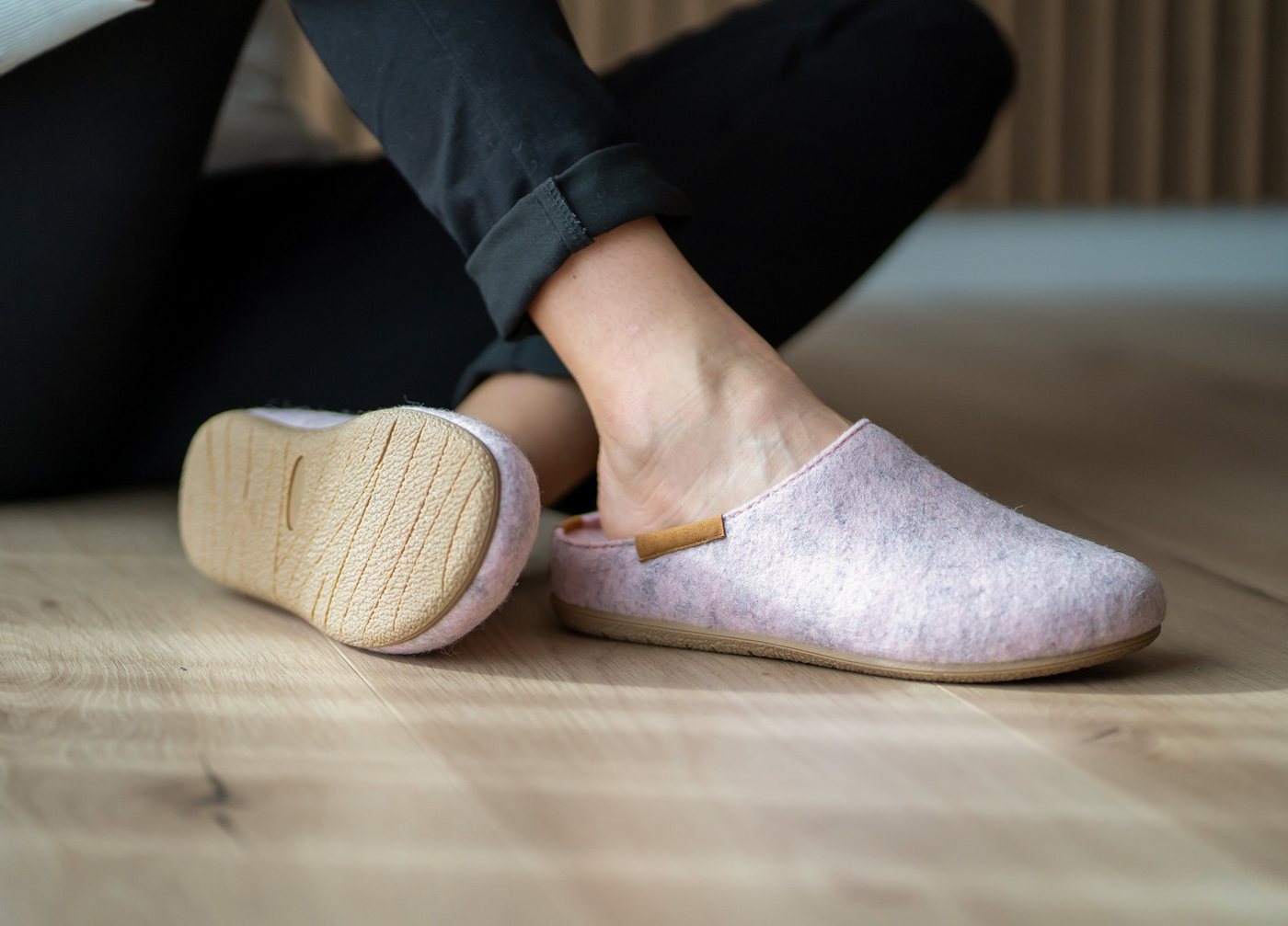 Beck Damen Filz-Clogs Ellen mit hohem Schurwollanteil Hausschuh mit herausnehmbarer Innensohle und rutschfester Laufsohle