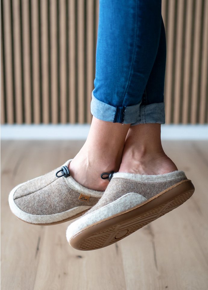 Beck Damen Filz-Clogs Finnja mit Wechselfußbett Hausschuh