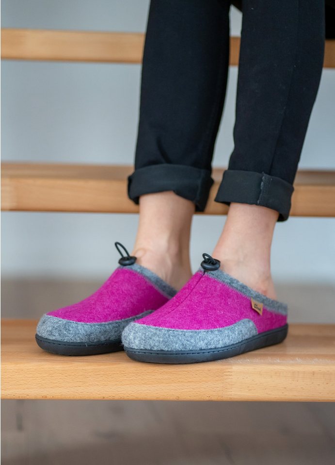 Beck Damen Filz-Clogs Finnja mit Wechselfußbett Hausschuh