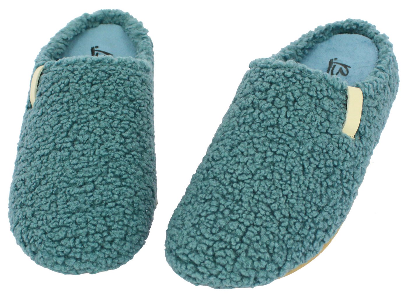 Beck Damen Pantoffel Jule im Teddy-Look Hausschuh