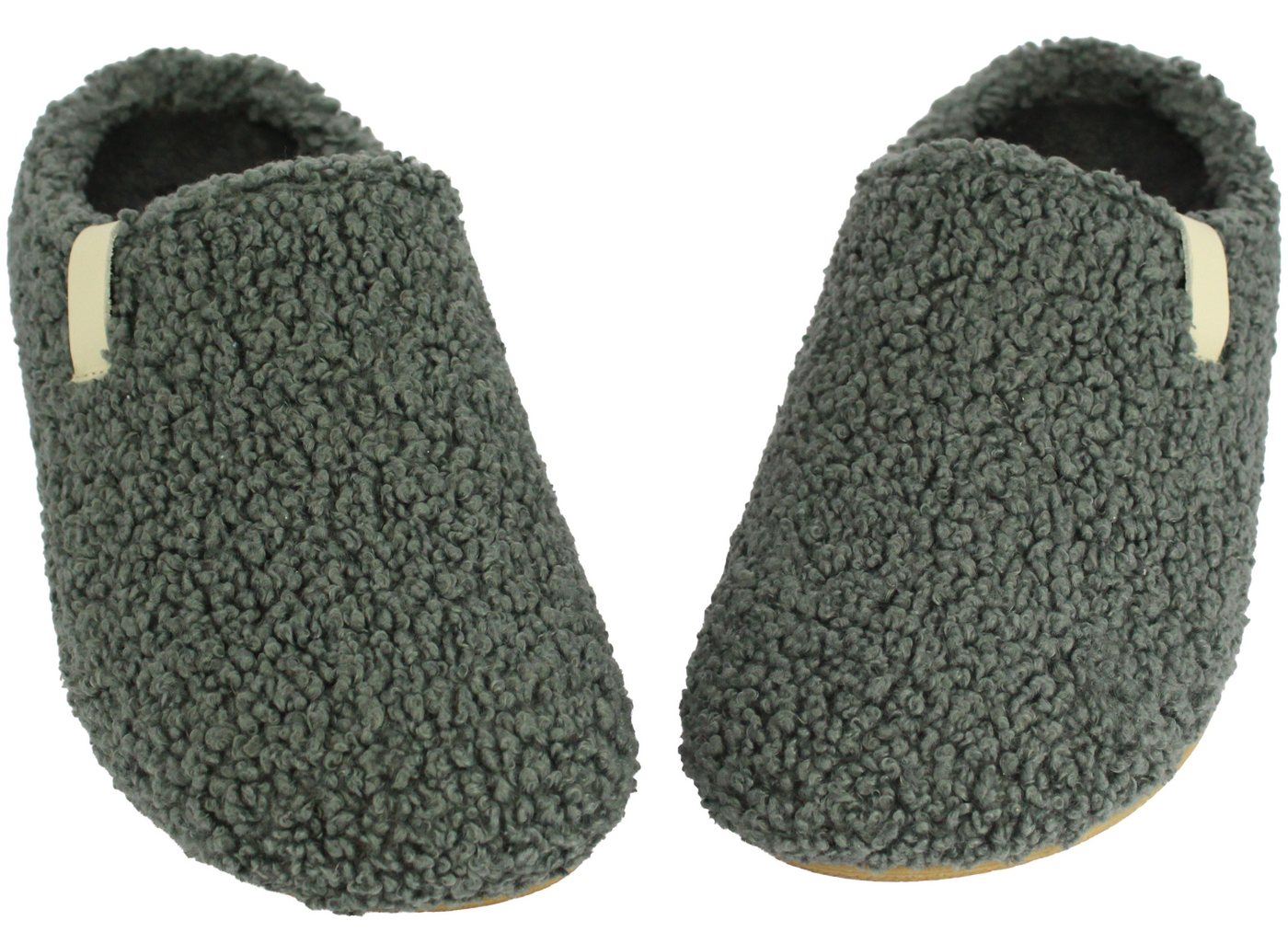 Beck Damen Pantoffel Jule im Teddy-Look Hausschuh (grau)