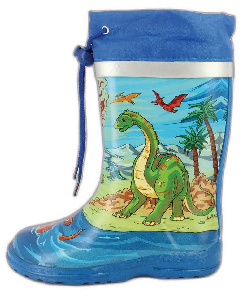 Beck Gummistiefel Dinos Gummistiefel (wasserdichter, schmaler Stiefel, für trockene Füße bei Regen und Matschwetter) herausnehmbare Innensohle, weicher flexibler Naturkautschuk