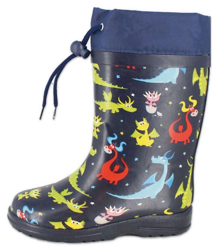 Beck Gummistiefel Drachen mit Warmfutter Gummistiefel (für warme Füße bei Nässe und Kälte) wärmend, wasserdicht, leichte Sohle, Naturkautschuk