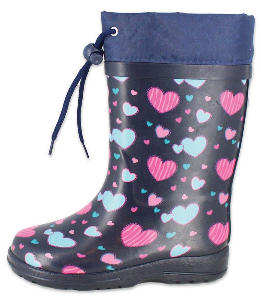 Beck Gummistiefel Herzen mit Warmfutter Gummistiefel (für warme Füße bei Nässe und Kälte) wasserdicht, aus Naturkautschuk, leichte flexible Sohle
