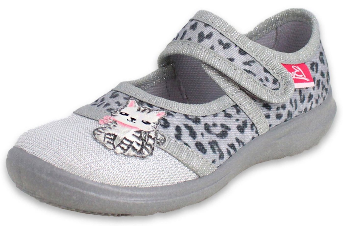 Beck Hausschuh Miezekatze Hausschuh (Ballerina-Form) Schmale Passform