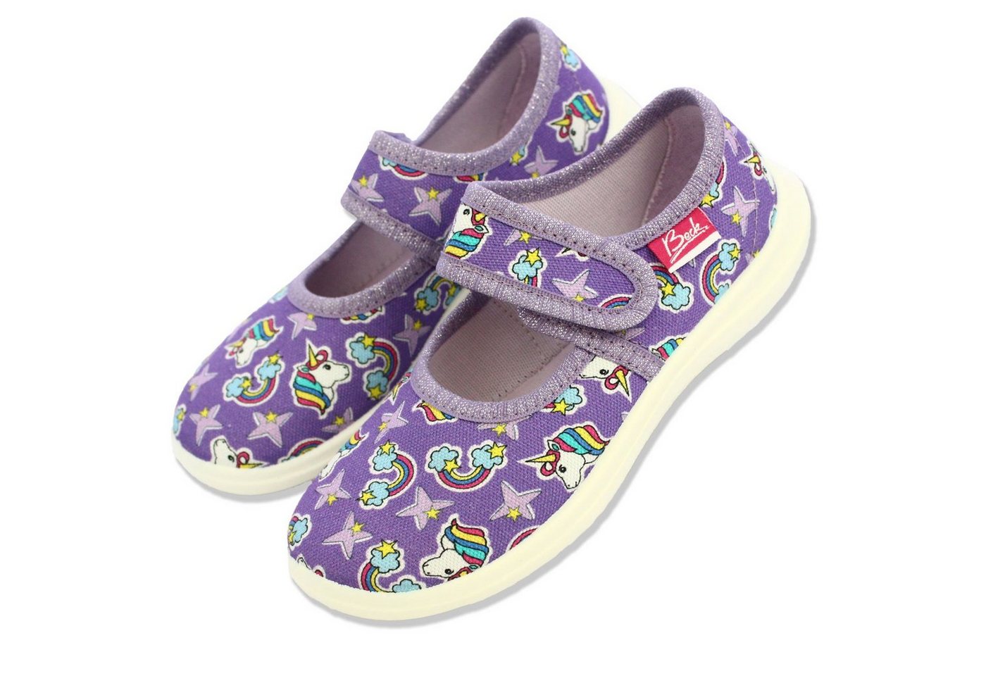 Beck Hausschuh Violet Dream Hausschuh (Mädchen lieben diesen Einhorn-Print) schmale Passform
