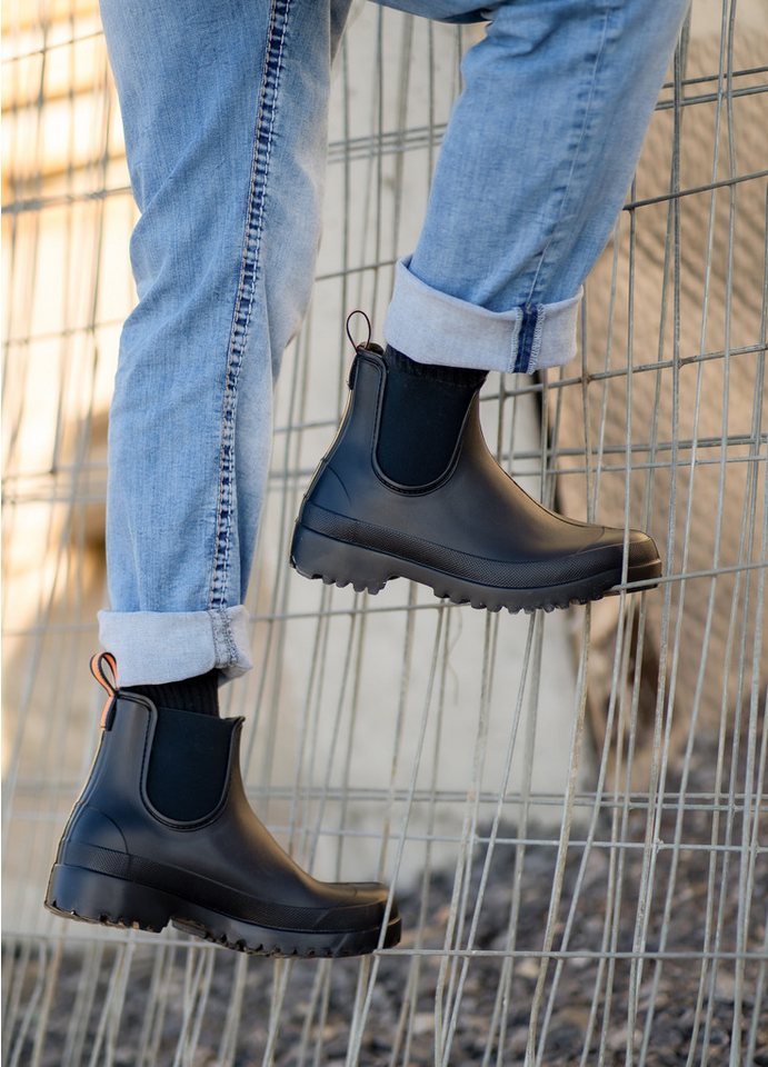 Beck Herren Chelsea Regenstiefel Worker Gummistiefel (für trockene Füße, bei Regen- und Matschwetter) sehr leicht, wasserdicht, geformte Einlegesohle