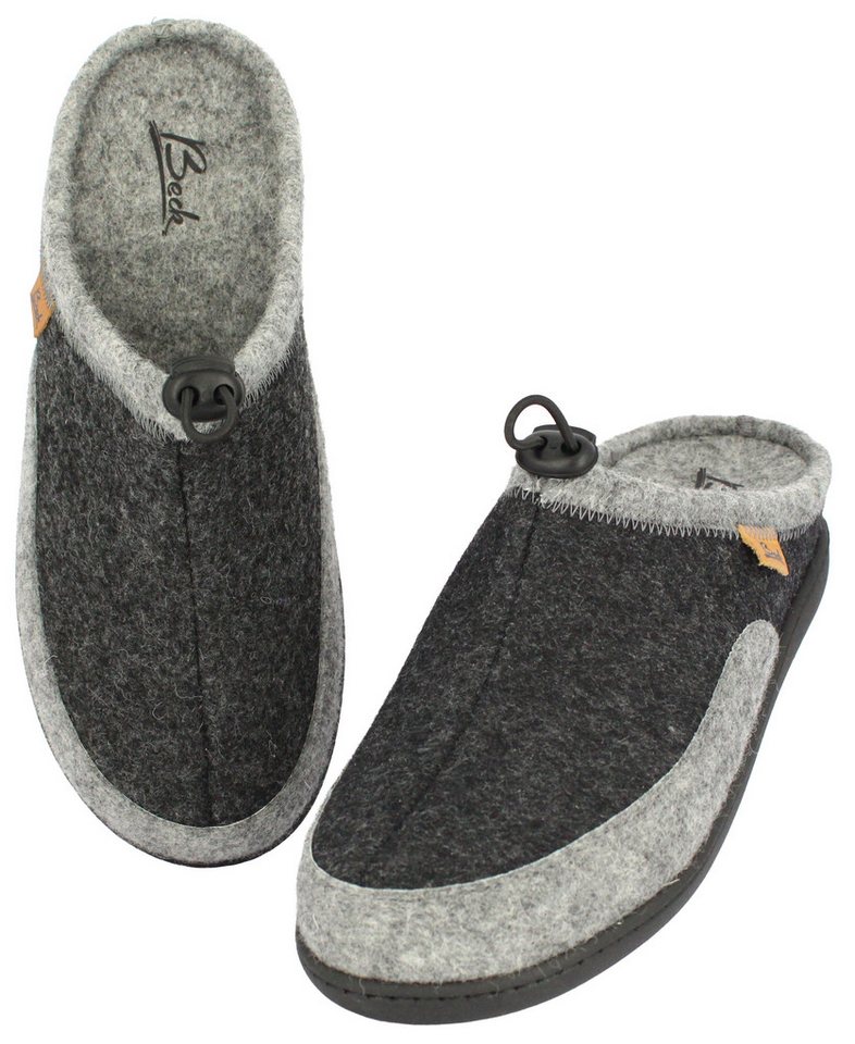 Beck Herren Pantoffel Max mit hohem Schurwollanteil Hausschuh