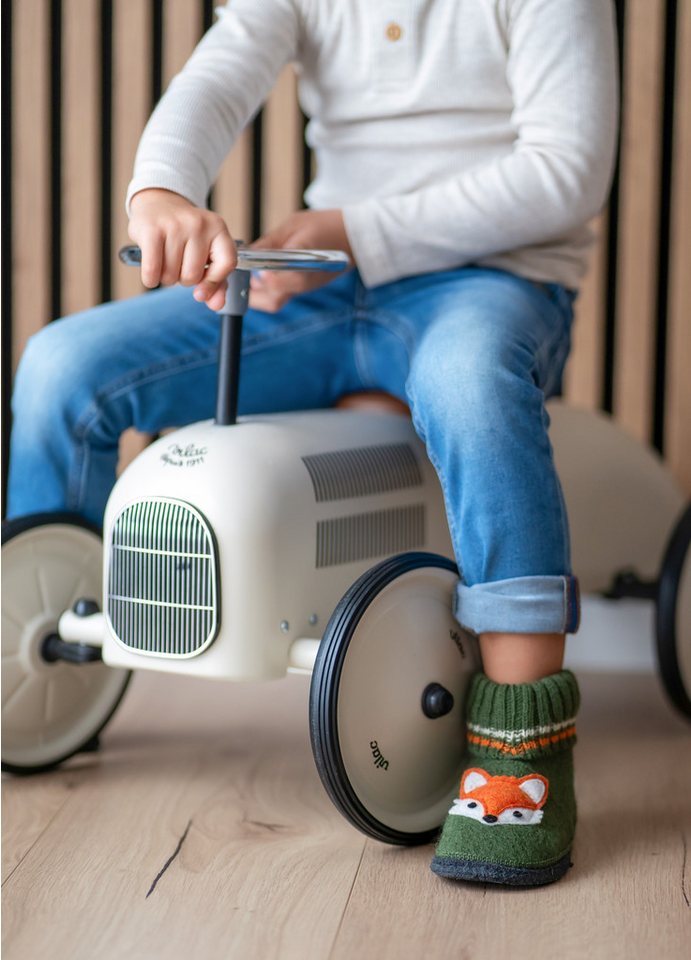 Beck Hüttenschuh Fuchs Hüttenschuhe (aus Österreich, warme Füße für Kita, Schule und Zuhause) sehr warm, rutschfeste Sohle, 100% atmungsaktive Schurwolle