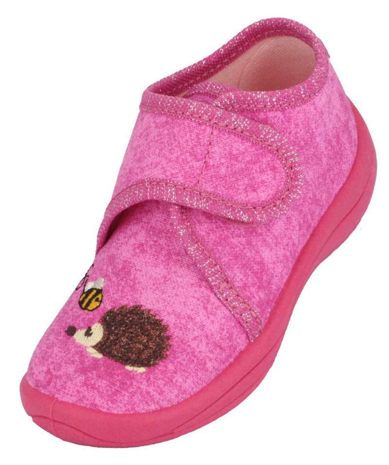 Beck Kleinkind Hausschuhe Igel Hausschuh mit hochwertiger Stickerei und rutschfester Laufsohle