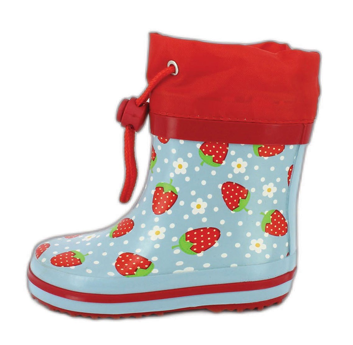 Beck Kleinkinder Gummistiefel Erdbeere Gummistiefel (wasserdicht, für trockene Füße bei Regen und Matschwetter) Naturkautschuk, flexible Laufsohle, herausnehmbare Einlegesohle
