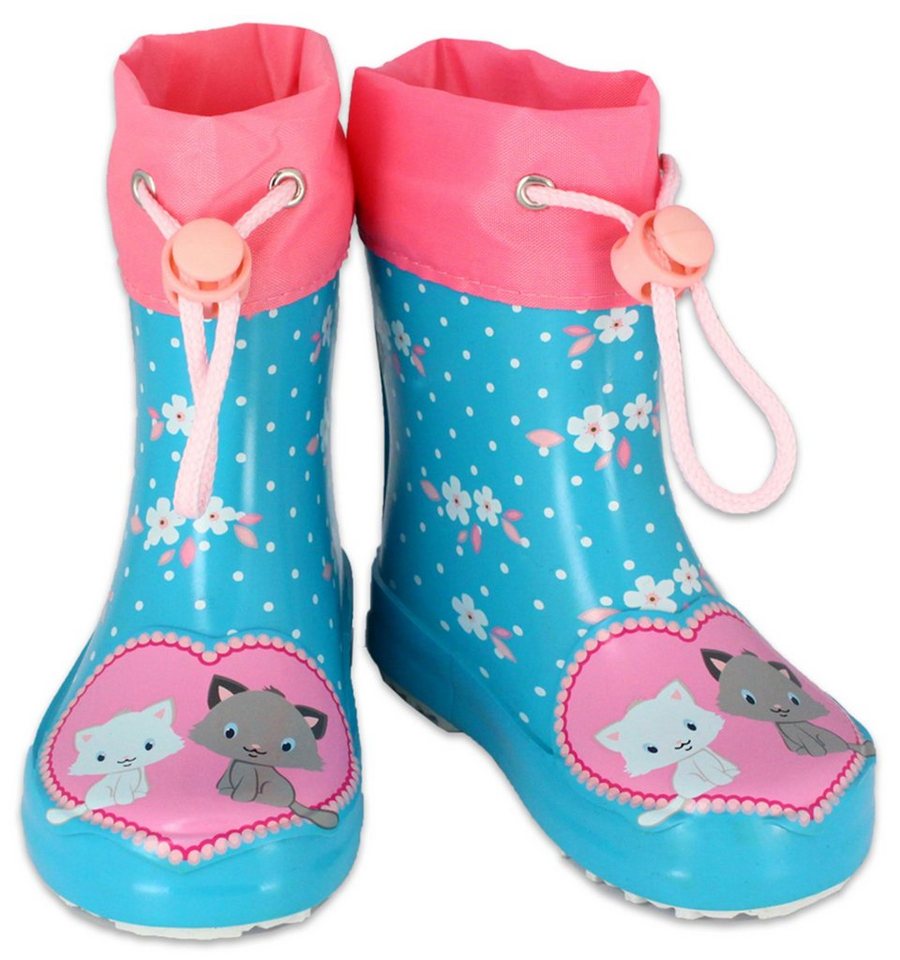 Beck Kleinkinder Gummistiefel Kätzchen Gummistiefel (wasserdicht, für trockene Füße bei Regen und Matschwetter) Naturkautschuk, flexible Laufsohle, herausnehmbare Innensohle