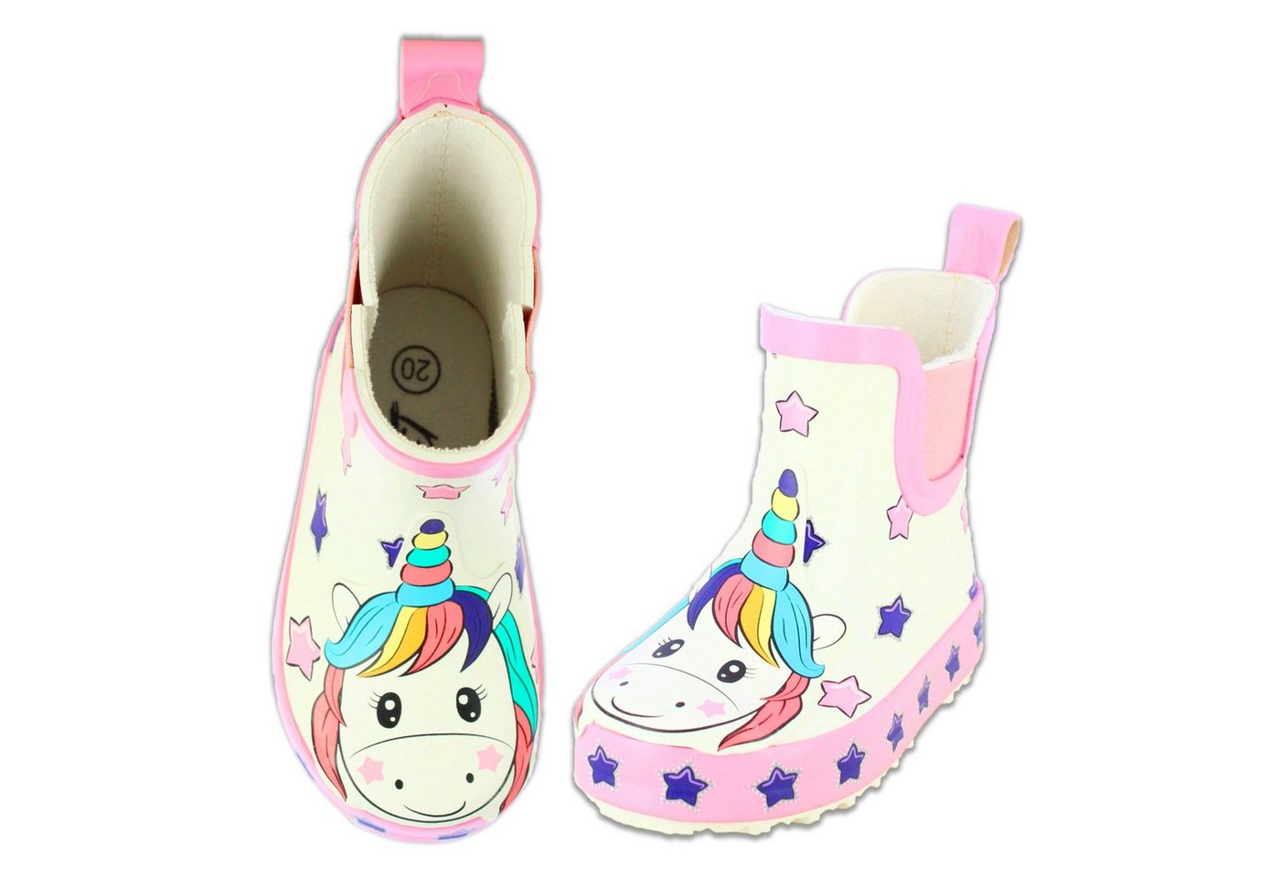 Beck Kleinkinder Gummistiefel Little Unicorn Gummistiefel (wasserdichte Kurzstiefel aus weichem Naturkautschuk) mit seitlichen Gummi-Einsätzes für leichtes An- und Ausziehen