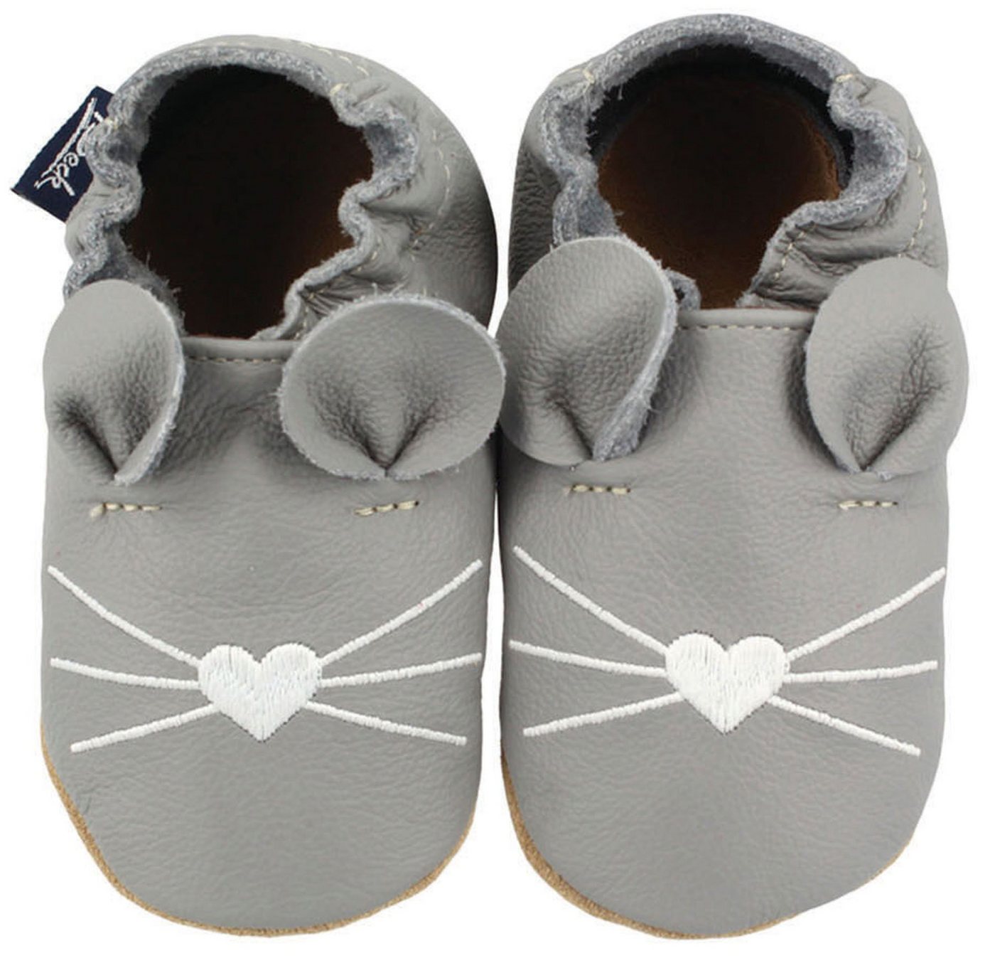 Beck Krabbelschuh Mäuschen Krabbelschuh (chromfrei gegerbtes Leder, für die allerersten Schritte) Seitliche Gummieinsätze für leichtes An- und Ausziehen