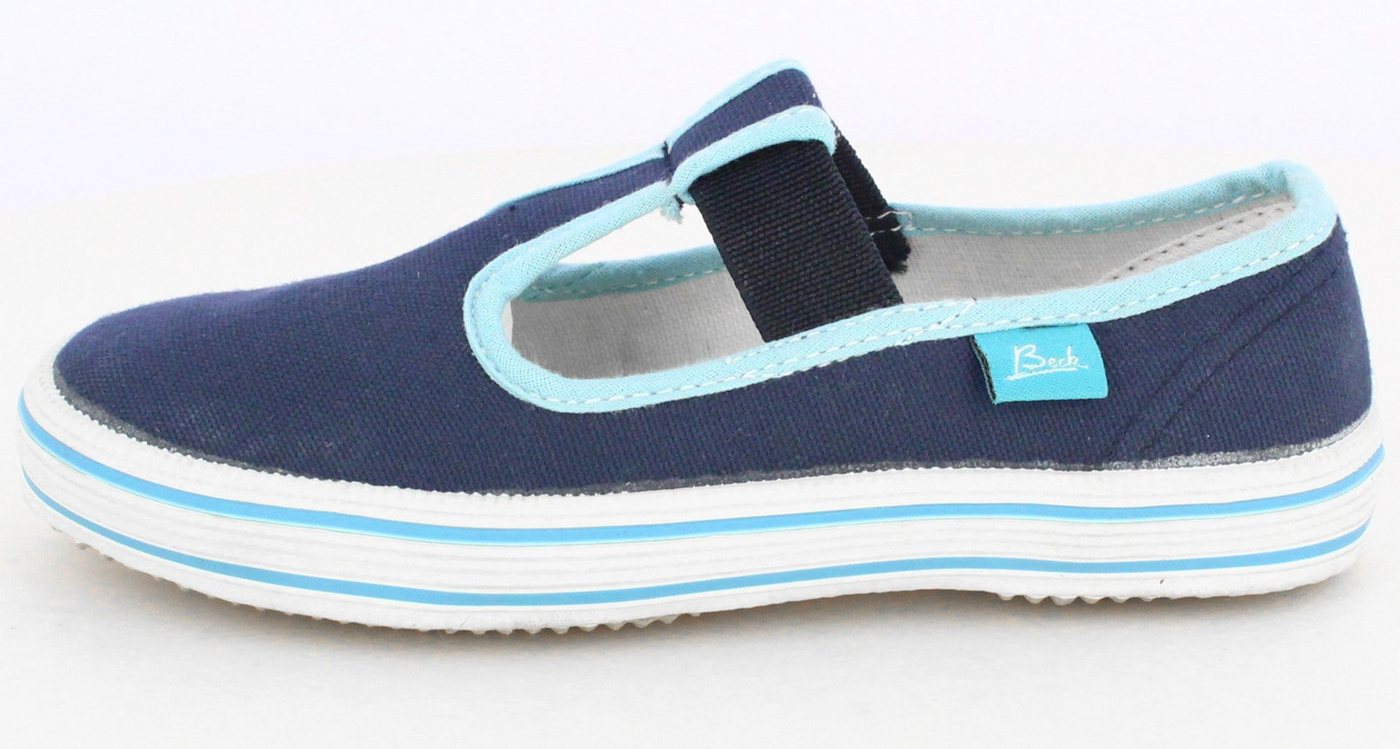 Beck Leichter Leinenschuh Hausschuh (für drinnen und draußen geeignet) Obermaterial + Futter aus 100% Baumwolle