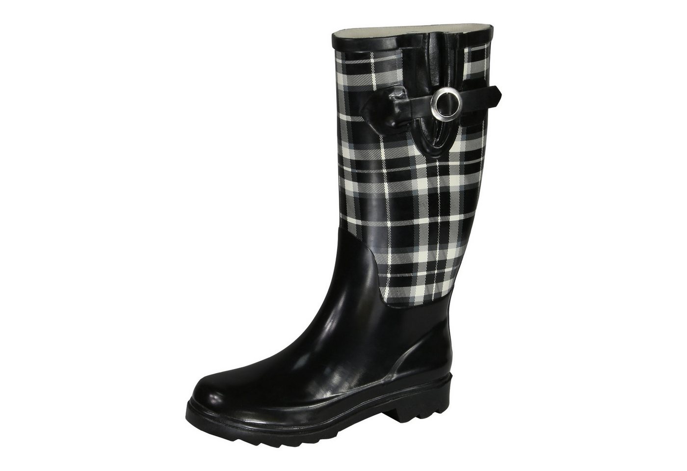 Beck Pepita Gummistiefel mit Weitenregulierung